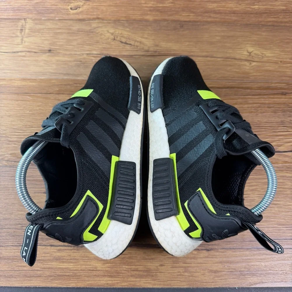 Adidas NMD R1 Athletic Sneakers Men’s Size‎ 7 Black Neon Shoes